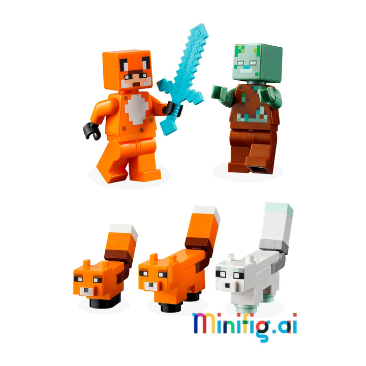 LEGO Minecraft 21178 Fox Lodge: Build, play, and display! Features unique house, 5 characters, and interactive elements. Perfect for young crafters 8+.