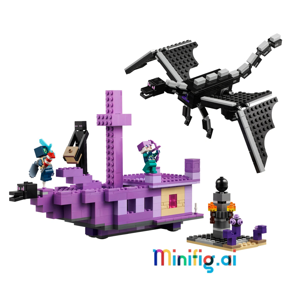 LEGO 21264 brings Minecraft's End to life! Build Ender Dragon, End Ship, and 5 figures. Perfect gift for young gamers and builders 8 and up.