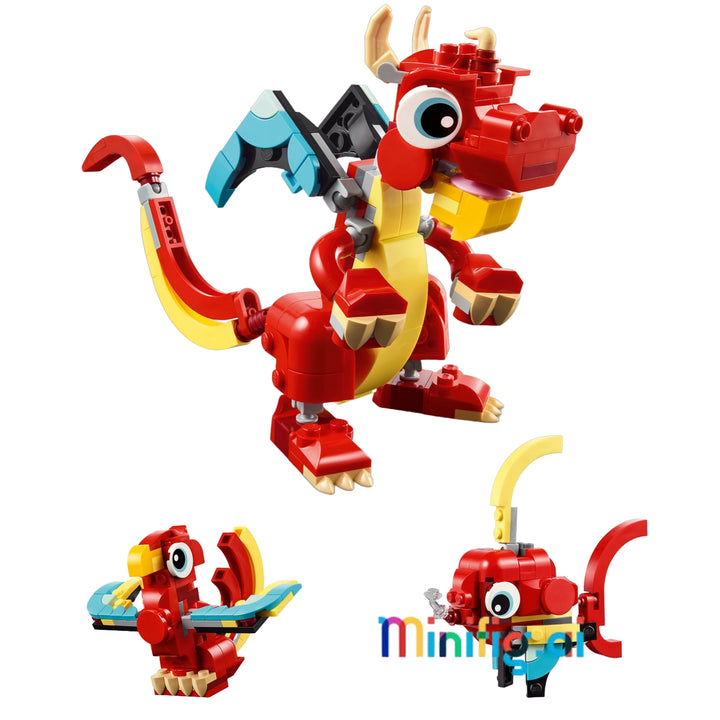 Build 3 creatures with LEGO 31145! Posable dragon, colorful phoenix & swimming fish. Imaginative play for young builders 6+. #LEGOAnimals #CreativeToys