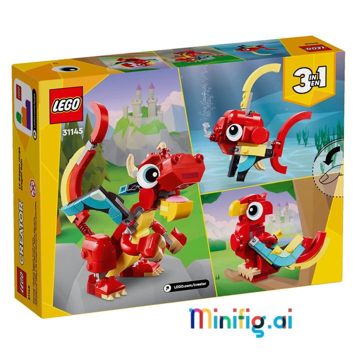 Dive into fantasy with LEGO 31145! Buildable dragon transforms into phoenix or fish. Inspiring set for young imaginations 6+. #LEGOFantasy #CreatorToys