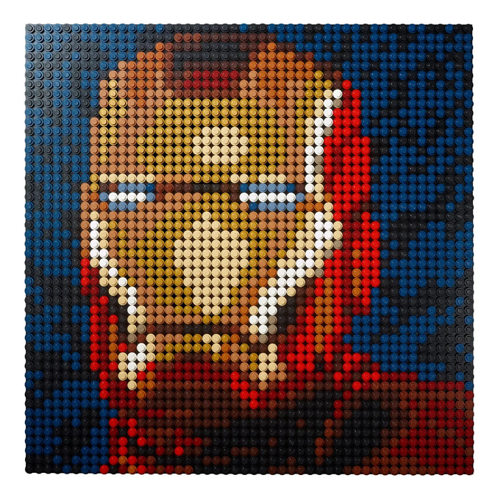 Transform your space with LEGO 31199 Marvel Studios Iron Man! Create detailed armor mosaics. Unique wall art for superhero and LEGO lovers.