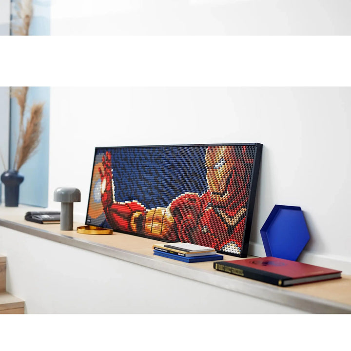 Experience the MCU with LEGO 31199! Create Iron Man mosaic art, 3 suit options. Perfect creative project for adult Marvel enthusiasts.
