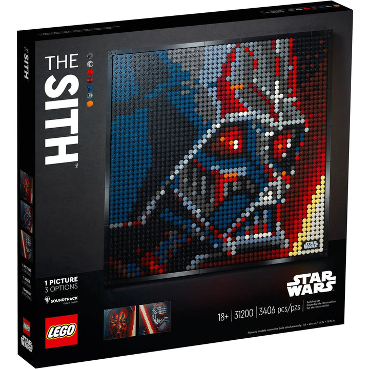 Create iconic Star Wars art with LEGO 31200! Build Darth Vader, Darth Maul, or Kylo Ren. 3,406 pieces for stunning wall decor. Perfect for adult fans.