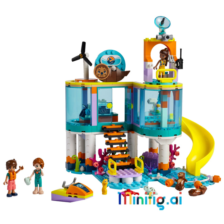 Create ocean stories with LEGO 41736! Friends Sea Rescue Center, 3 mini-dolls, otters & turtle. Vet playset for 7+. #LEGOAnimals #MarineLife