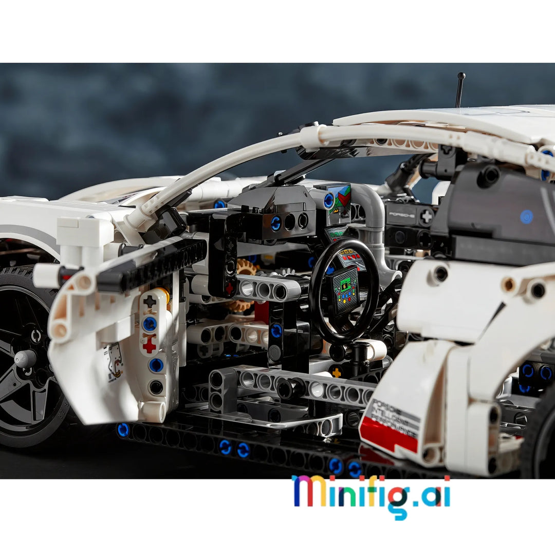 LEGO Technic 42096: Porsche 911 RSR racing car model. 19-inch long, working steering, and removable body panels. Perfect for automotive fans.