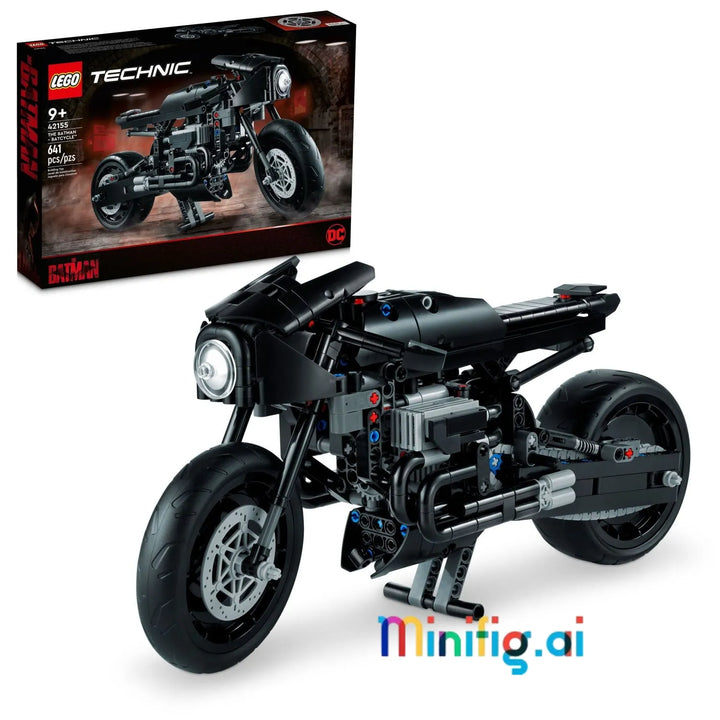 Ride with the Dark Knight! LEGO Technic 42155 Batcycle features 641 pieces, working suspension, and authentic movie details. Perfect for Batman fans 9+