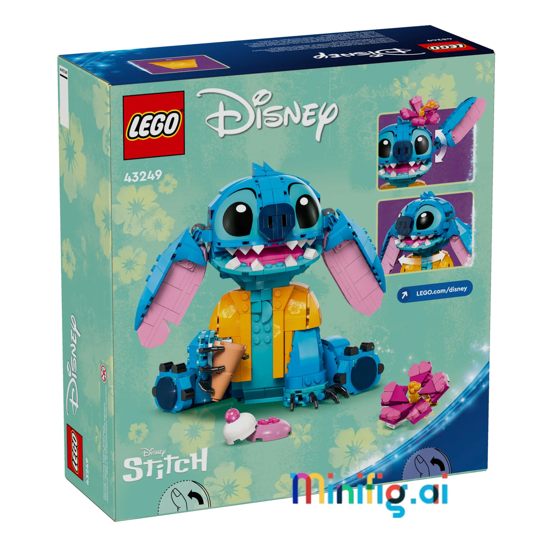 LEGO 43249 Stitch: Cute extraterrestrial in buildable form. Poseable ears, rotating head & Hawaiian shirt. Perfect gift for Lilo & Stitch lovers. #LEGOCollectible