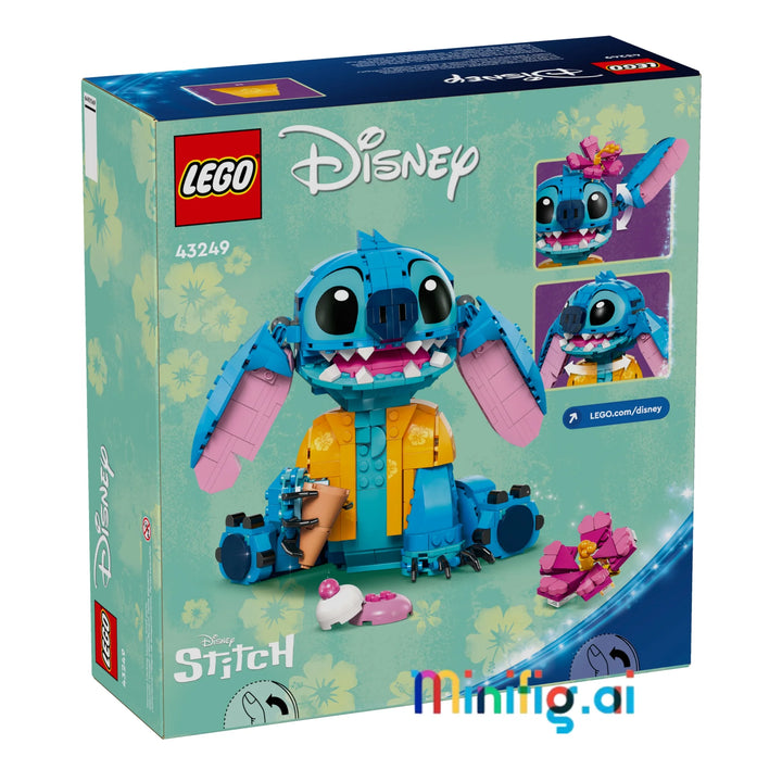 LEGO 43249 Stitch: Cute extraterrestrial in buildable form. Poseable ears, rotating head & Hawaiian shirt. Perfect gift for Lilo & Stitch lovers. #LEGOCollectible