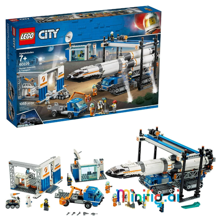 LEGO City 60229 Rocket Assembly: Build NASA-inspired space center! Multi-stage rocket, launch control & 7 minifigures. 1055 pieces of cosmic fun for ages 7+. #LEGOSpace #CitySet