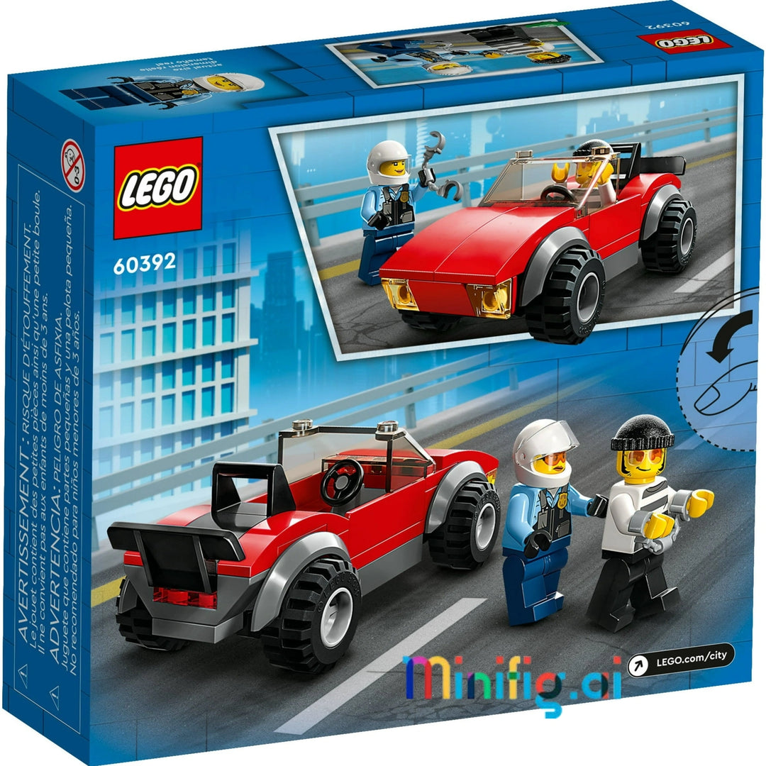 LEGO 60392 Police Chase: Buildable motorbike & sports car. Includes officer & crook figures. Action-packed play for ages 5+. #LEGOCity #CrimeFighters