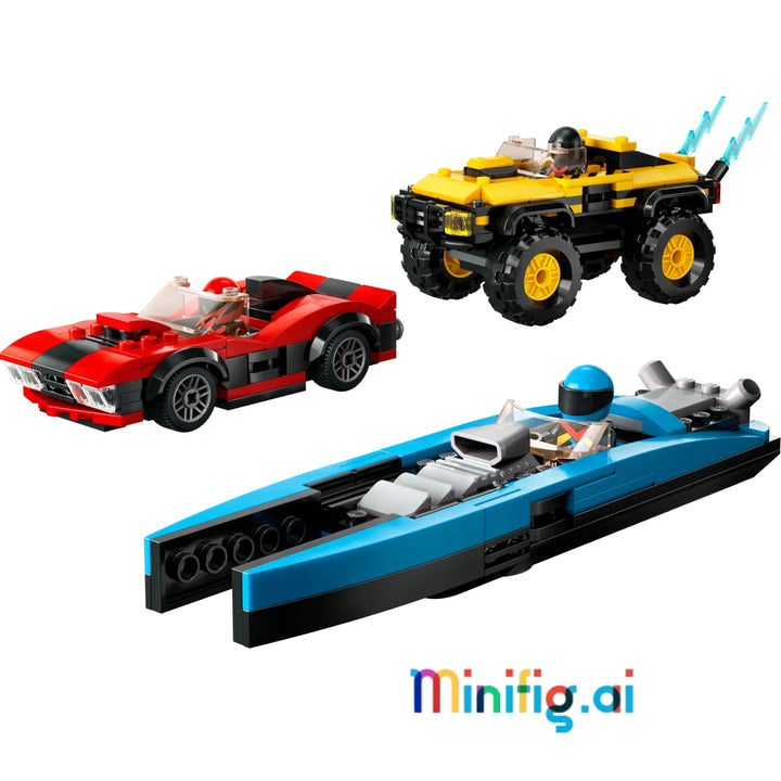 Race into action with LEGO 60395! Mix & match vehicle parts, 3 minifigure drivers. Inspired by 2K Drive game. Perfect gift for young racers. #LEGOGifts #RacingToys