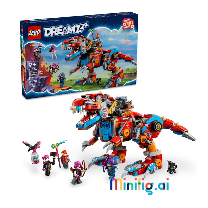 LEGO 71484 DREAMZzz C-Rex: Transform dino-robot from T-Rex to Pterodactyl! 537 pieces, 4 minifigures. Imaginative play for ages 9+. #LEGODinosaur #RobotToy