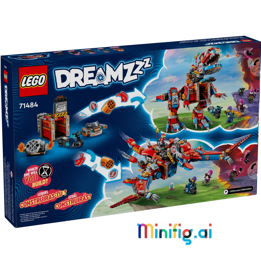 LEGO 71484 C-Rex: DREAMZzz robot dino set! Transform between two forms, 4 minifigures. Imaginative play for 9+ year olds. #LEGOAction #RoboticDino