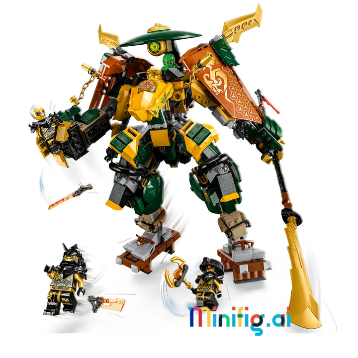 Create epic battles with LEGO 71794! 2 posable NINJAGO mechs, 5 minifigures. TV-inspired set for young ninjas 9+. #LEGOBuild #NinjaRobots
