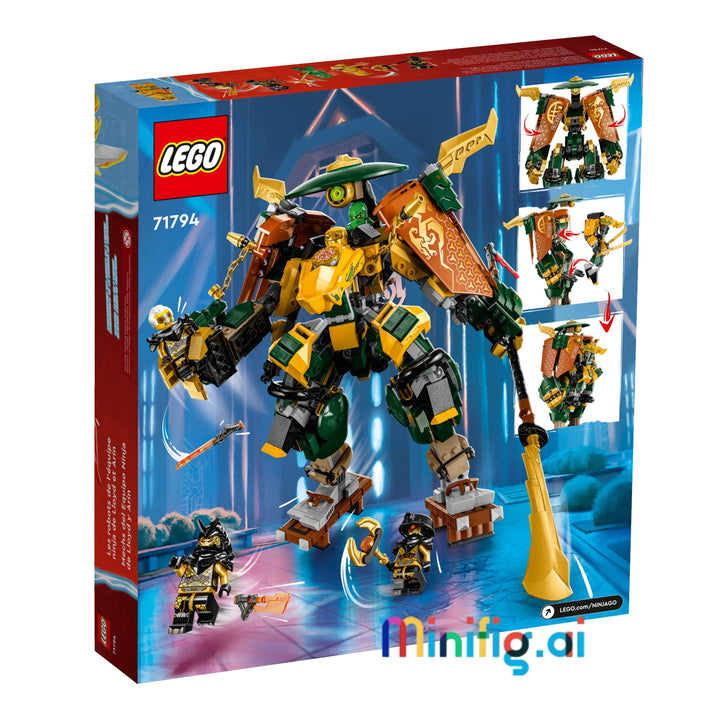 Unleash mech power with LEGO 71794! Build Lloyd & Arin's robots, battle Imperium. 764 pieces of ninja fun for 9+. #LEGOBattle #NinjaMechs