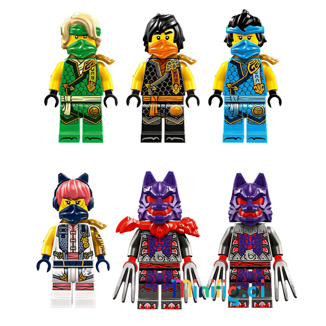 LEGO NINJAGO 71820: Build team vehicle & 4 solo rides! 6 minifigures with weapons. Action-packed set for 9+. #LEGOBattle #NinjaTeam