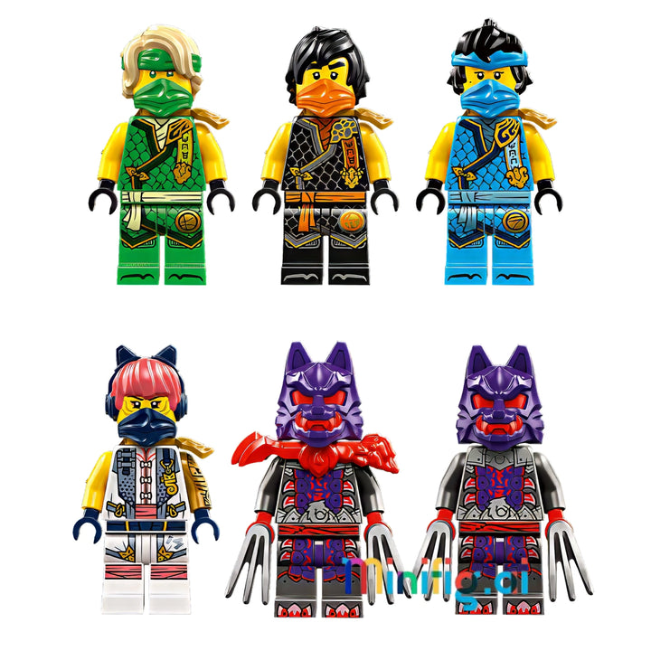 LEGO NINJAGO 71820: Build team vehicle & 4 solo rides! 6 minifigures with weapons. Action-packed set for 9+. #LEGOBattle #NinjaTeam