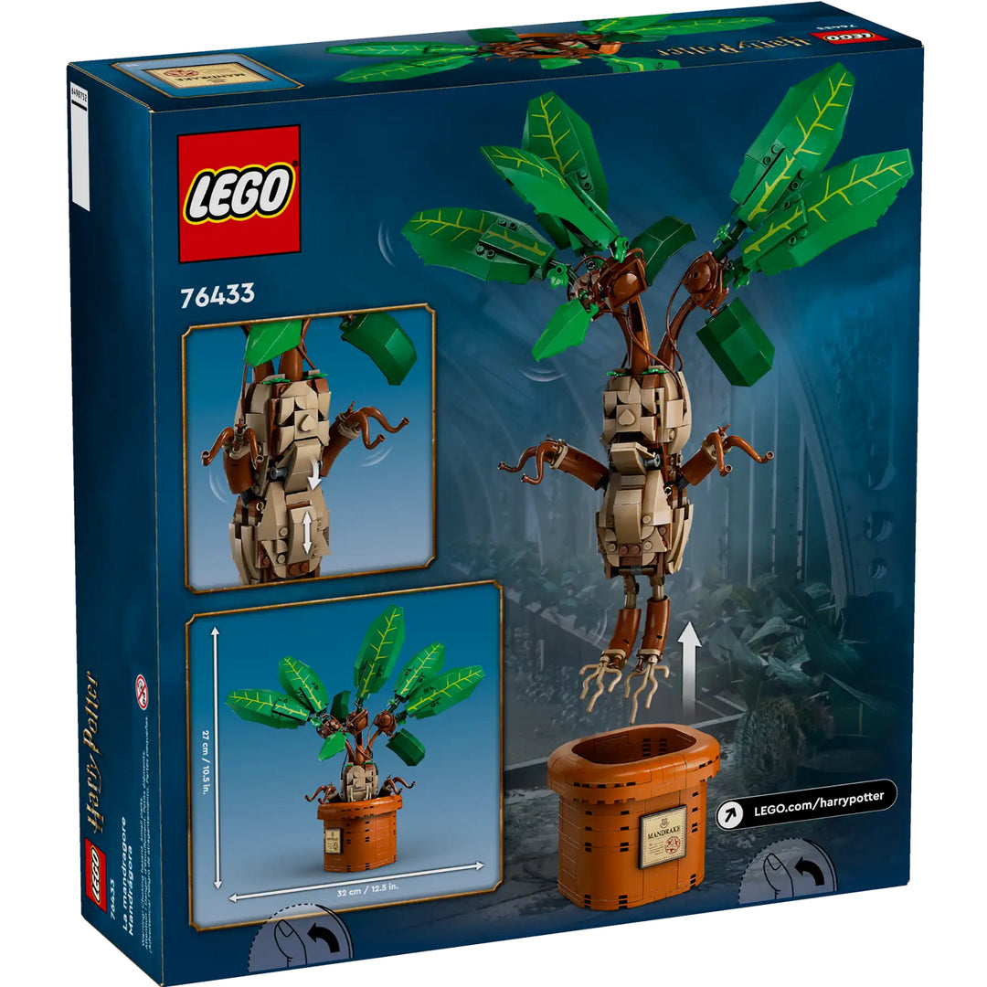Experience Herbology class with LEGO 76433 Mandrake! Buildable plant pot, removable Mandrake, and animated features. Wizarding World fun for all ages.
