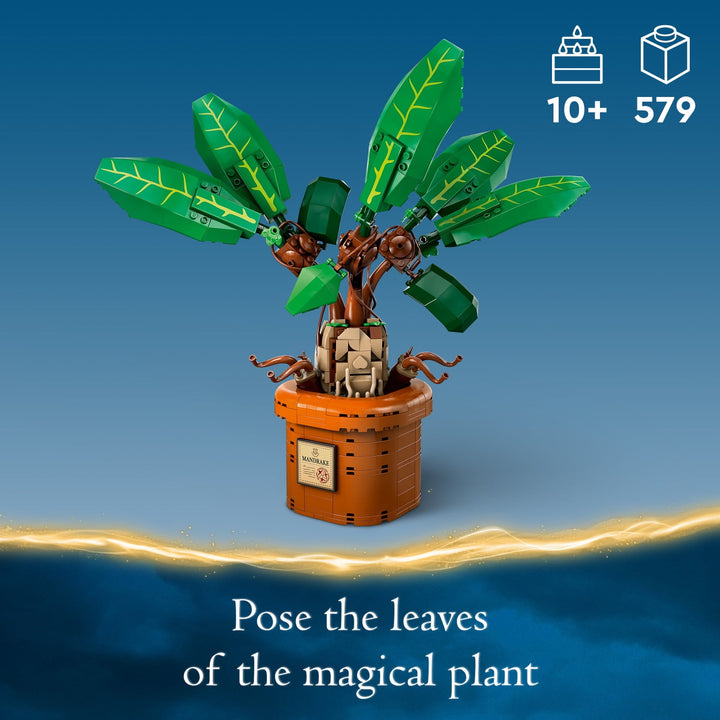 Discover LEGO Harry Potter 76433: Posable Mandrake plant with realistic details. Build, play, and display this unique magical creature from Hogwarts.