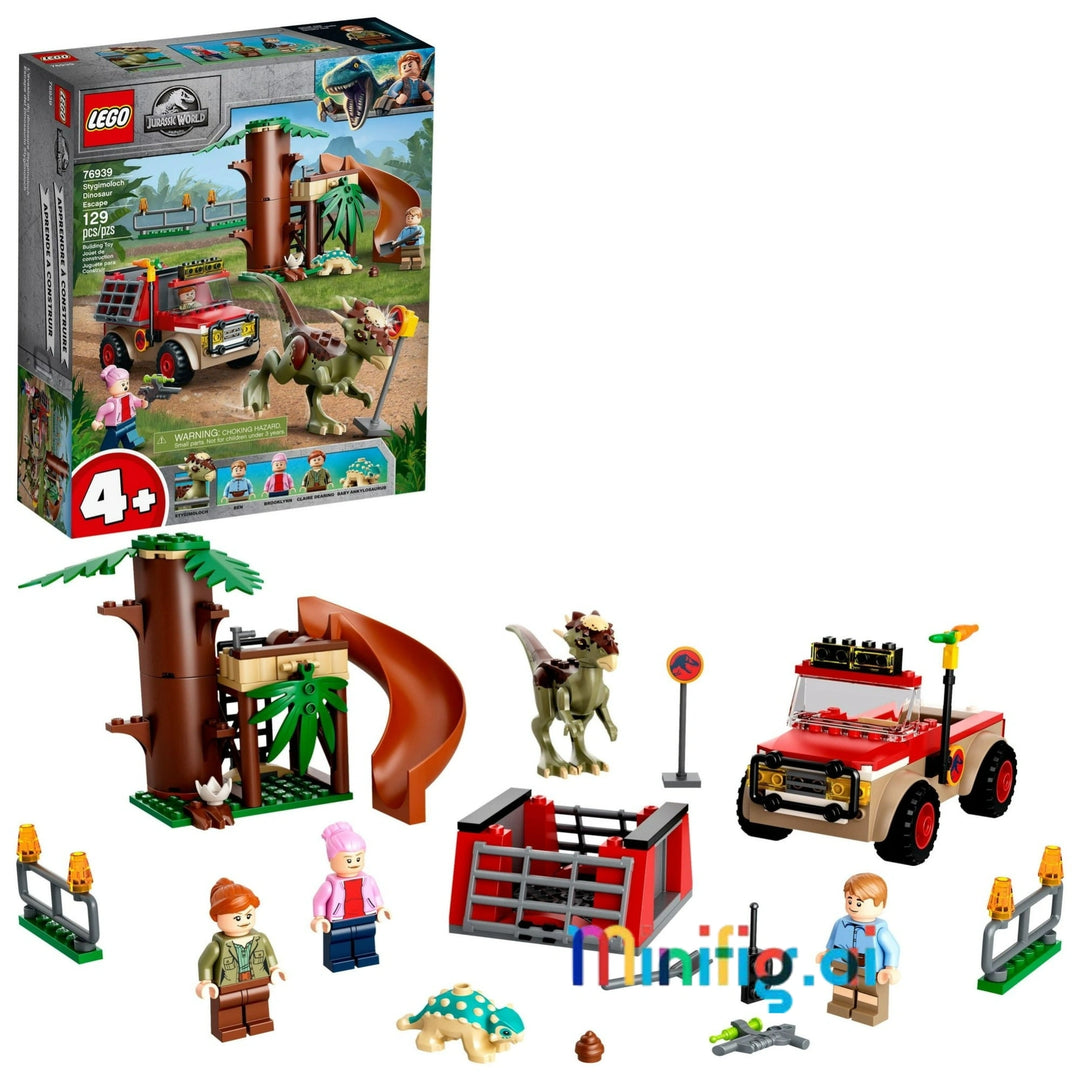 LEGO 76939 Jurassic World: Stygimoloch breakout! 129 pieces, tree house, off-roader, 3 minifigs, 2 dinos. Prehistoric fun for 4+. #LEGODinosaur #CampCretaceous