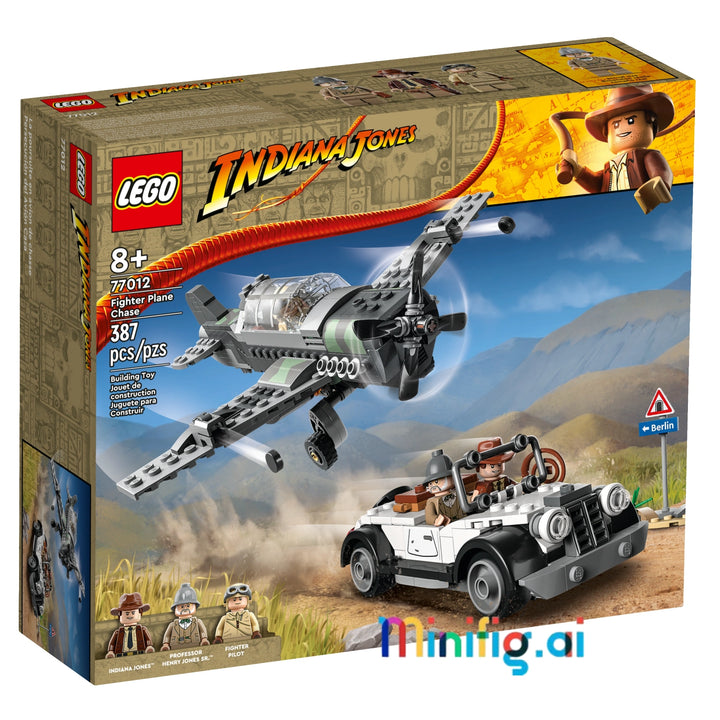 Embark on Indiana Jones adventures with LEGO 77012! Fighter Plane Chase set features vintage car, plane, and 3 minifigures. Perfect for ages 8+.