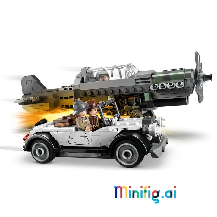 Recreate iconic Indiana Jones scenes with LEGO 77012! Includes fighter plane, vintage car, and 3 minifigures. Thrilling build for ages 8 and up.