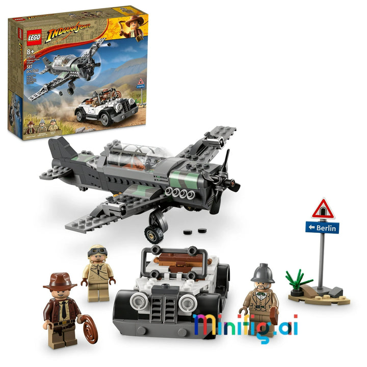LEGO 77012 brings Indiana Jones to life! Fighter Plane Chase set with car, plane, and minifigures. Perfect for creative play, ages 8 and up.
