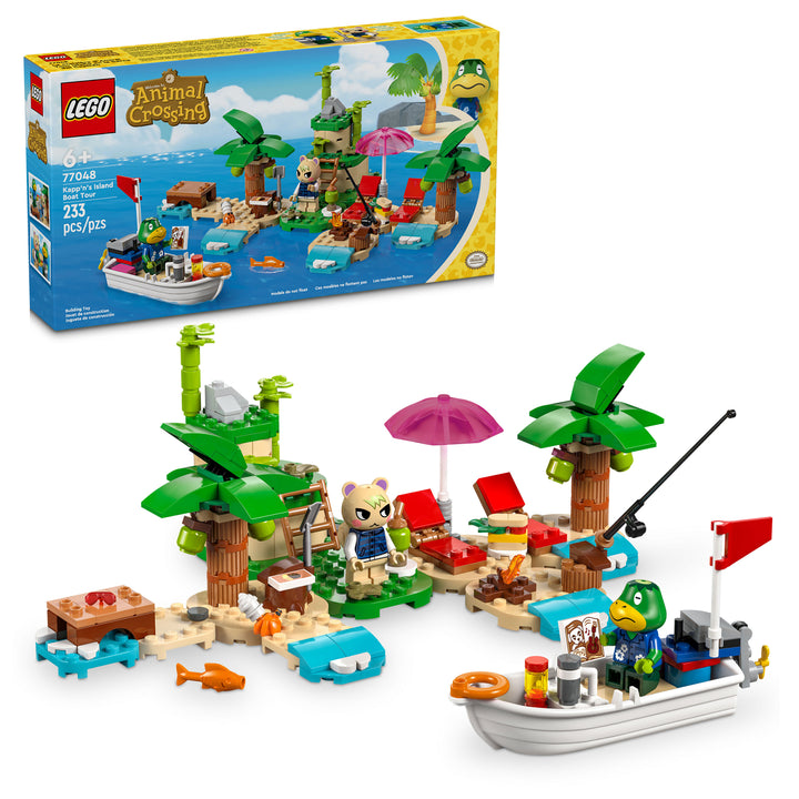 Explore LEGO Animal Crossing 77048! Build Kapp'n's Island Boat Tour, fish for fun, and dig for Bells. Includes Marshal and Kapp'n figures. Perfect for fans 6+.