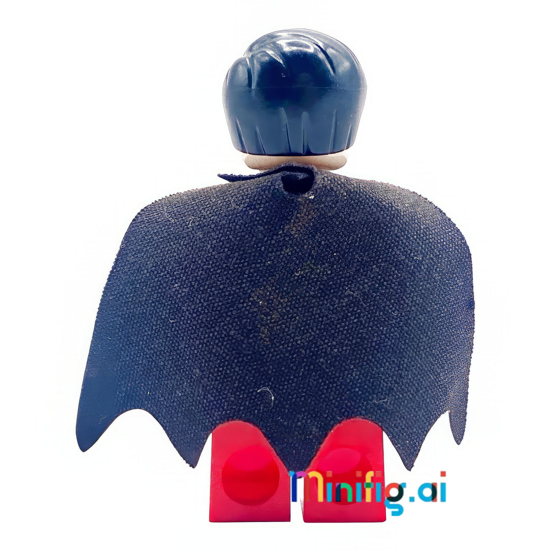 DC Super Heroes Robin Minifigure with black cape from sets 6857, 6860, 30166, bricklink sh0011, Rear View, B006JH5IZK