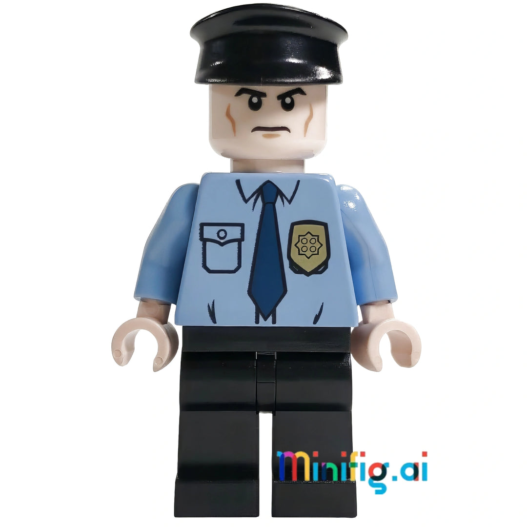LEGO DC Super Heroes Armored Truck Driver Minifigure From Set 76015, bricklink sh0109, Front View, B015R3D4ZM