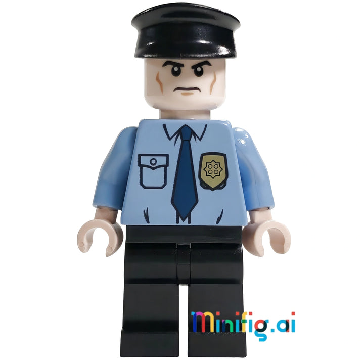 LEGO DC Super Heroes Armored Truck Driver Minifigure From Set 76015, bricklink sh0109, Front View, B015R3D4ZM