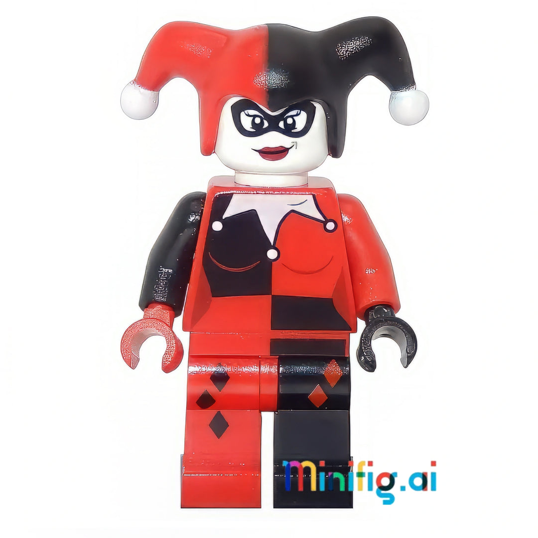 LEGO DC Super Heroes Harley Quinn Minifigure from sets 6857 & 71229, bricklink sh0024, Front View, B006Y0DNUE