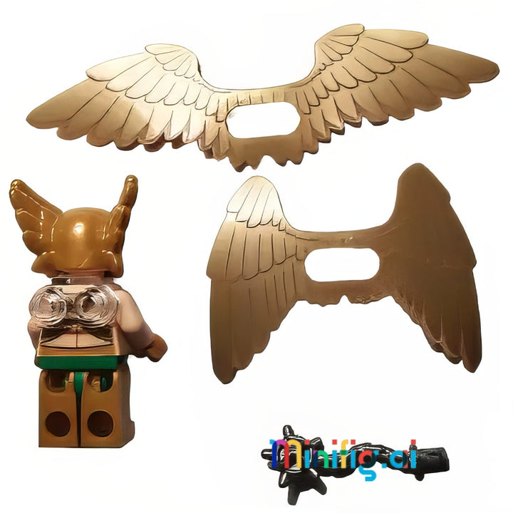 LEGO DC Super Heroes Hawkman Minifigure from set 76028, bricklink sh0154, Rear View, B01L36INSU