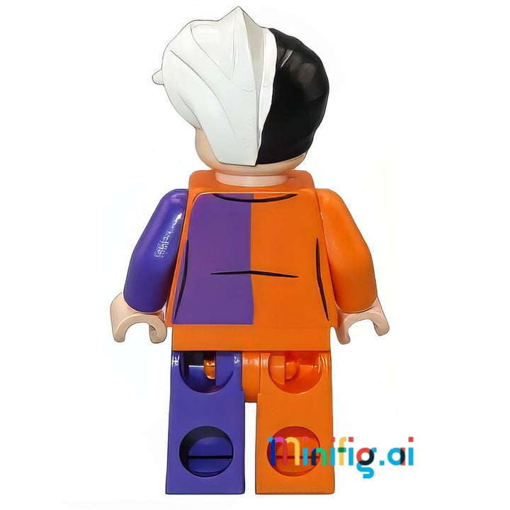 LEGO DC Super Heroes Two Face Minifigure with silver coin from set 6864, bricklink sh0007, Rear  View, B007T04BBI