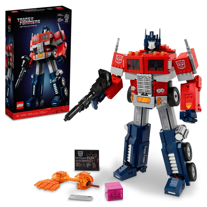 LEGO Optimus Prime (10302): Iconic Transformers leader, 1,508 pieces. Transforms from robot to truck. 13.5" tall. For adults 18+. Perfect collectible.