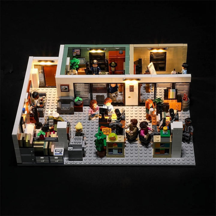 The Office LEGO Set: Scranton branch model. 15 figures, detailed interiors. Michael's office slides out. 18+ build. TV show nostalgia in bricks.