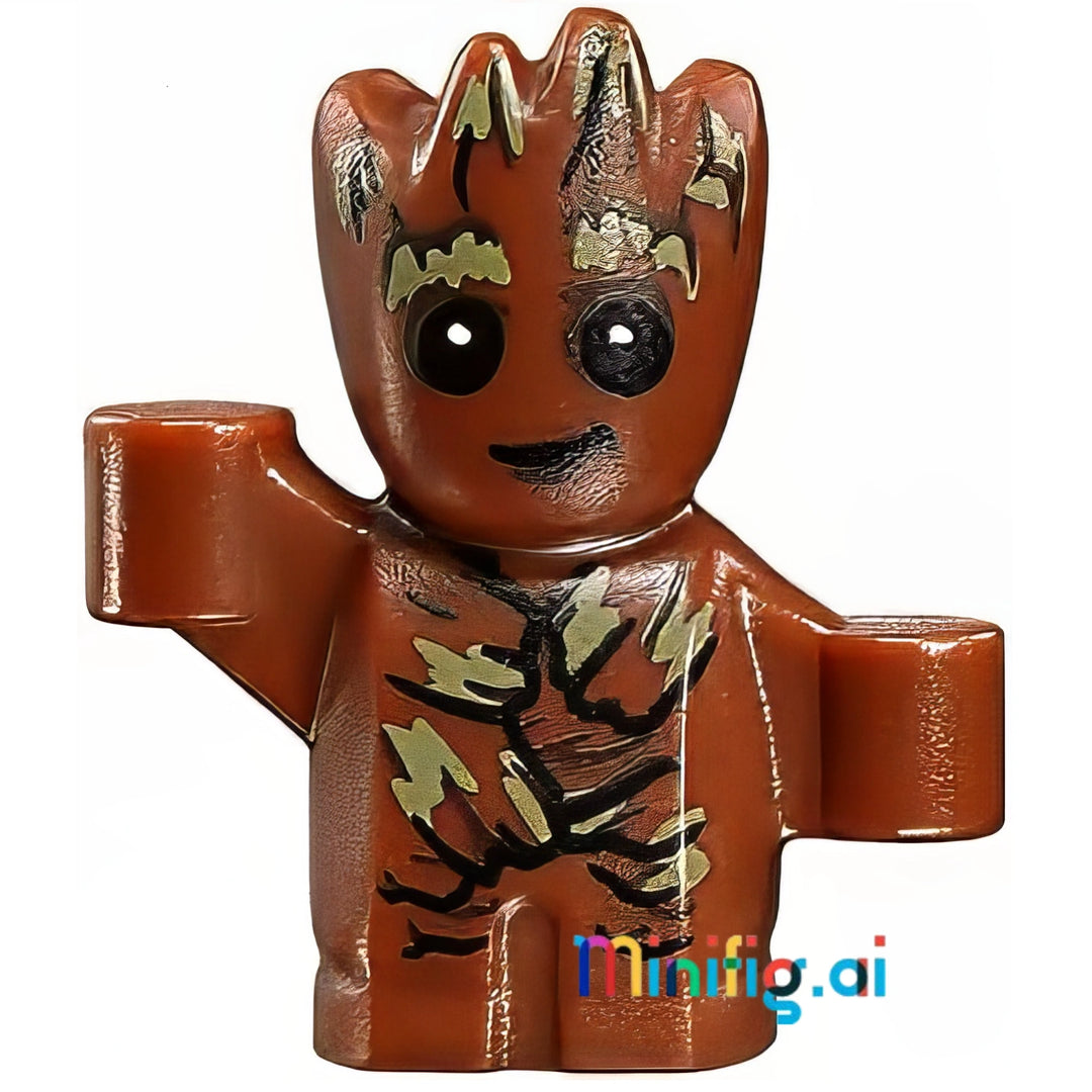 LEGO Marvel Super Heroes Baby Groot Minifigure Guardians of the Galaxy 2 From Set 76081, bricklink sh0389, Front View, B09KWYWGH6