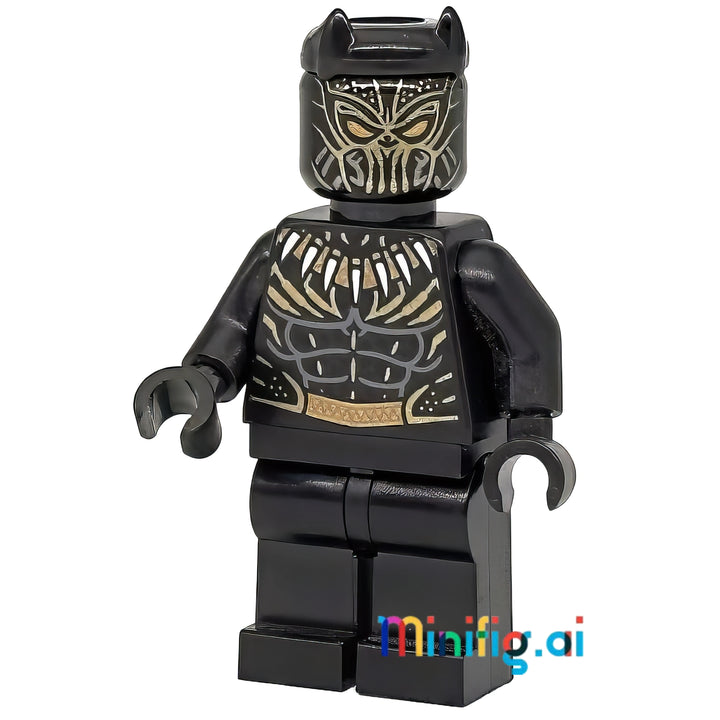 LEGO Marvel Super Heroes Erik Killmonger Golden Jaguar Minifigure from set 76099, bricklink sh0477, Front View, B079KQZVHK