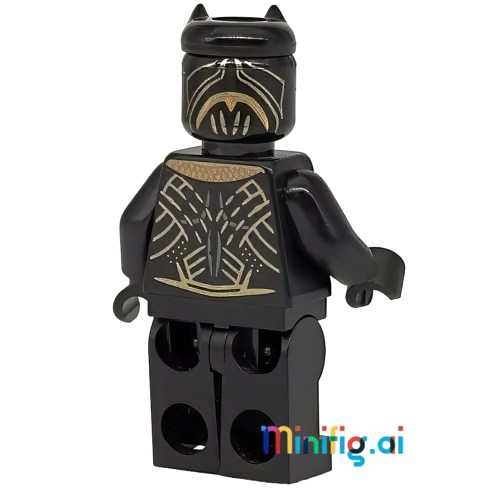 LEGO Marvel Super Heroes Erik Killmonger Golden Jaguar Minifigure from set 76099, bricklink sh0477, Rear View, B079KQZVHK