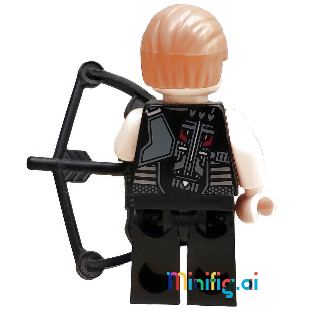 LEGO Marvel Super Heroes Hawkeye Minifigure with bow from sets 6867 & 6868, bricklink sh0034, Rear View, B007TPGO90