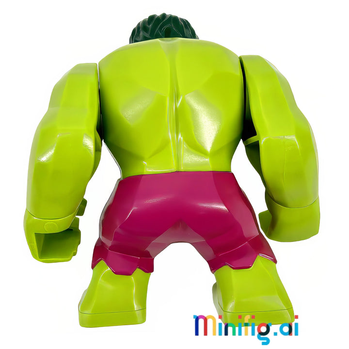 LEGO Marvel Super Heroes Hulk Minifigure in Magenta Pants From Set 76078, bricklink sh0371, Rear View, B06X1BNYWJ