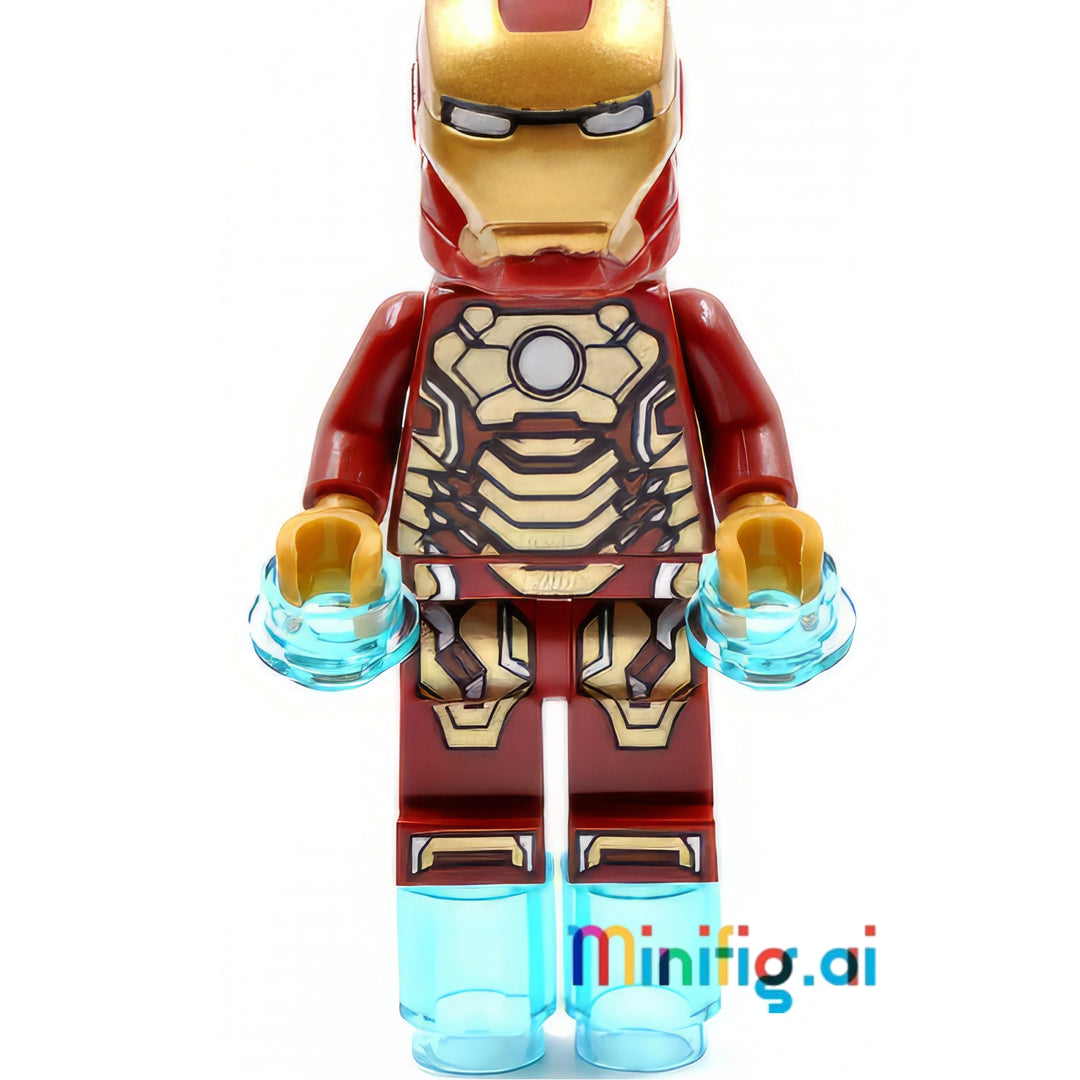 LEGO Marvel Super Heroes Iron Man Mark 42 Minifigure From Set 76006, bricklink sh0065, Front View, B00B8WYVR2