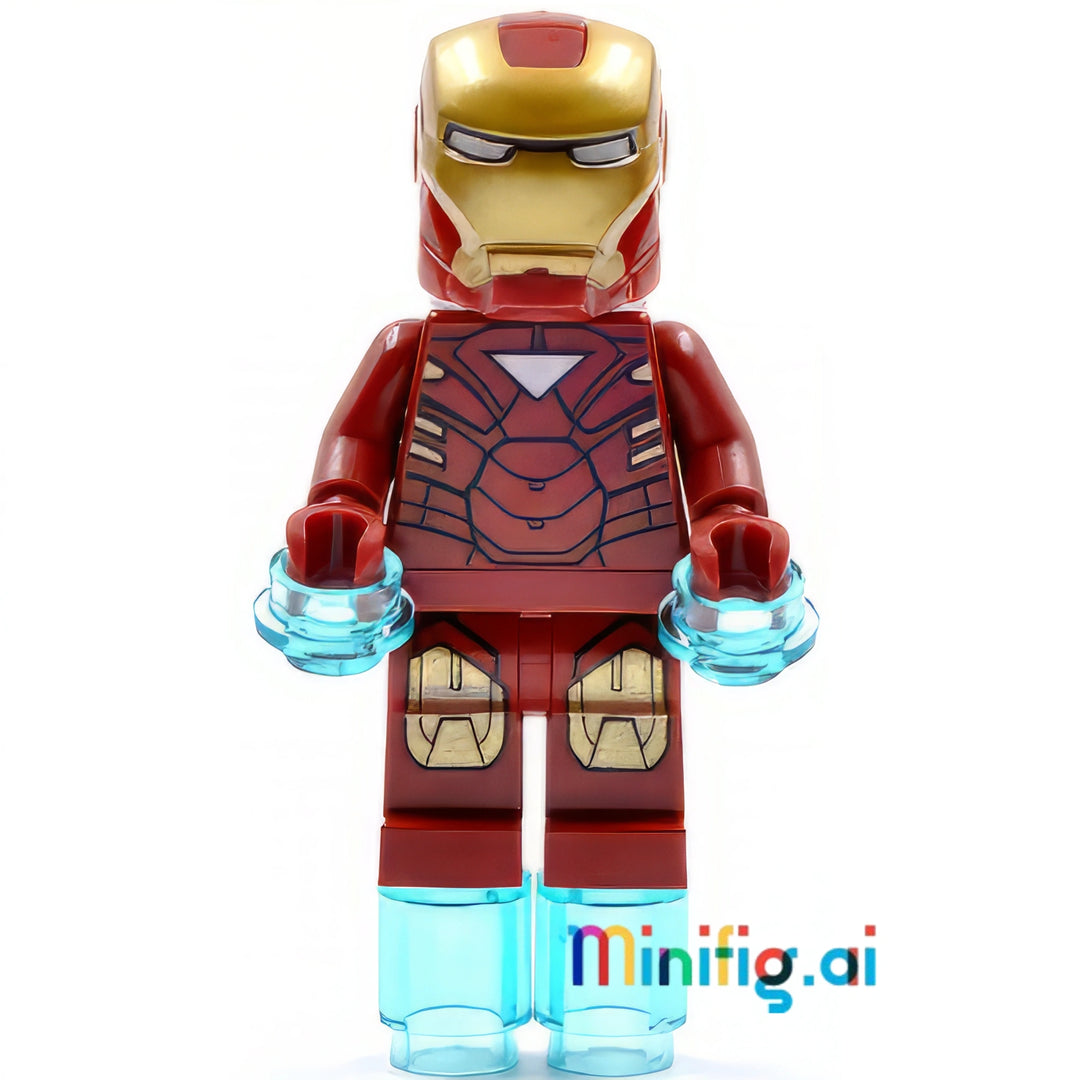 LEGO Marvel Super Heroes Iron Man Mark 6 Minifigure From Sets 6867 & 30167, bricklink sh0015, Front View, B007BFLGU0