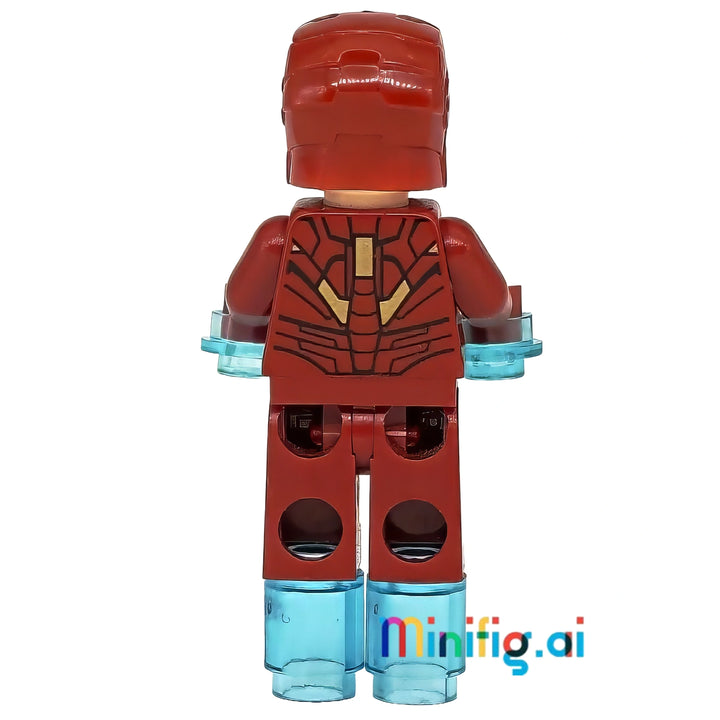 LEGO Marvel Super Heroes Iron Man Mark 6 Minifigure From Sets 6867 & 30167, bricklink sh0015, Rear View, B007BFLGU0