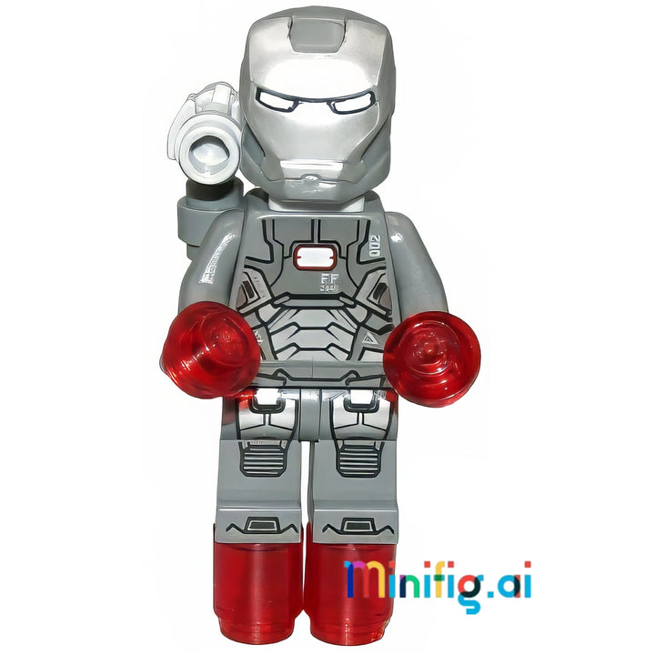LEGO Marvel Super Heroes Iron Man War Machine Minifigure From Set 76006, bricklink sh0066, Front View, B00BPJ7B5W