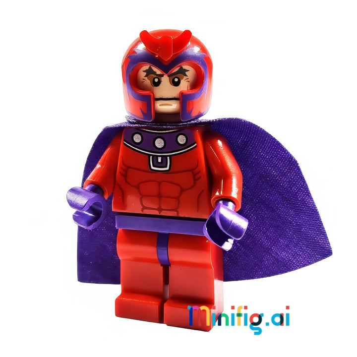 LEGO Marvel Super Heroes Magneto Minifigure with Purple Cape from set 6866 bricklink sh0031, Front View, B01LVU4YAX