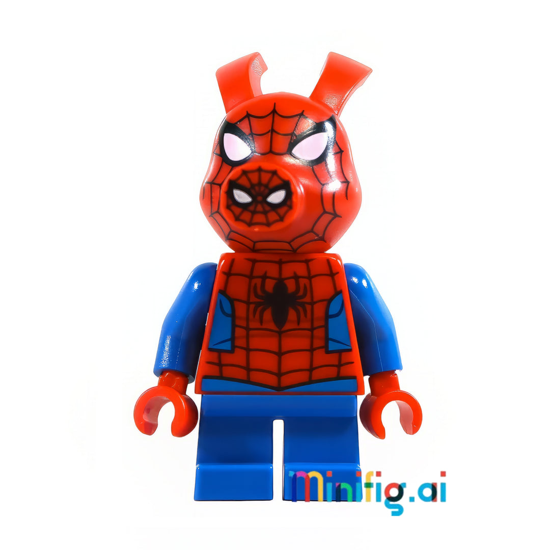 LEGO Marvel Super Heroes Spider-Ham Minifigure from sets 76151 & 76178, bricklink sh0638, front view, B09CB7KPLL