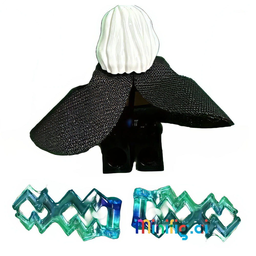 LEGO Marvel Super Heroes Storm Minifigure With Black Cape & Two Lighting Bolts From Set 76022, bricklink sh0116, Rear View, B00KTQFIX4