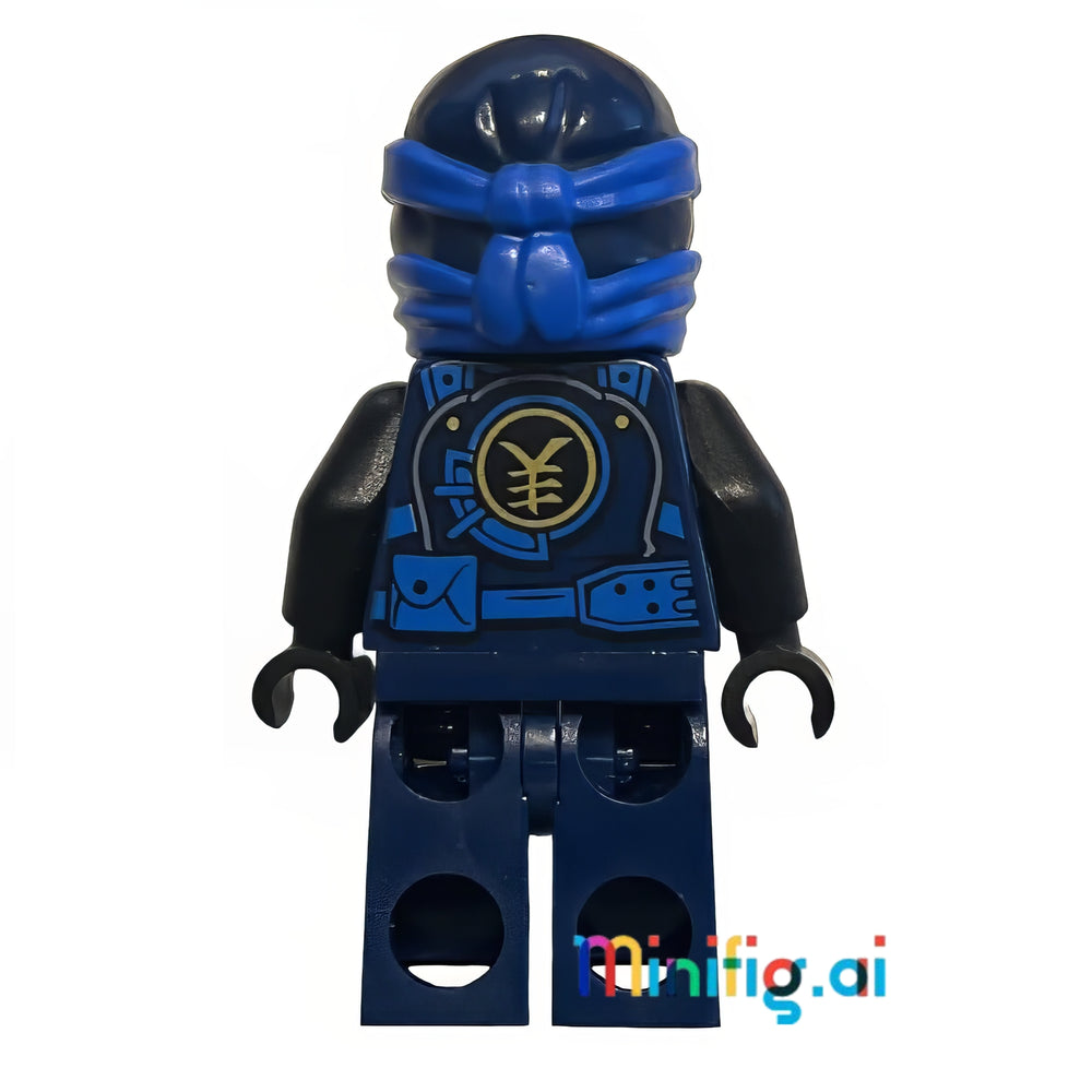 LEGO Ninjago Jays Hands of Time Minifigure with Two Silver Swords From Set 70622, Rear View, njo281, B074MKWGC3