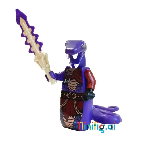LEGO Ninjago Kapau'rai Serpentine Minifigure with Bone Blade From Set 70749 Front View, njo127, B09HL5P93V